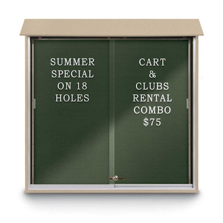 United Visual Products Outdoor Enclosed Combo Board, 72"x36", Bronze Frame/Green & Rubber UVCB7236ODBZ-GREEN-RUBBER